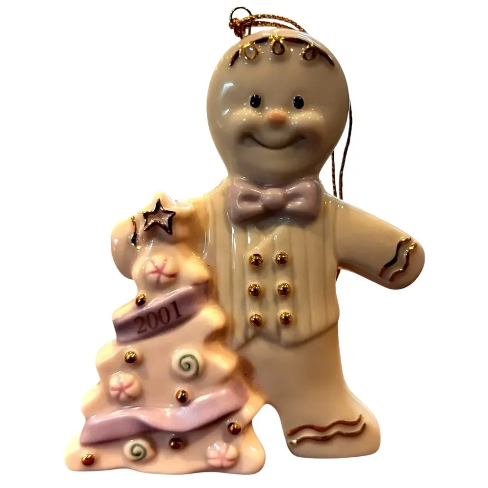 Lenox Annual Gingerbread Man Ornament - The Sweetest Christmas 2001